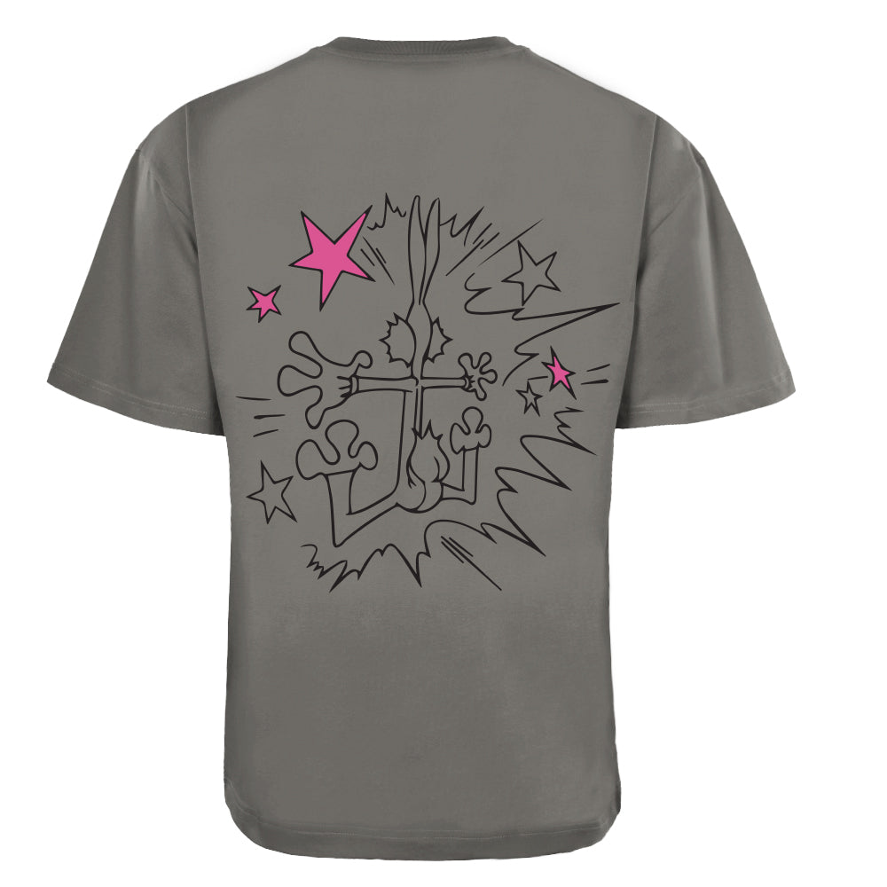 ACTIV GRAPHIC R.NECK -OVRSIZE T-SHIRT - D.GREY