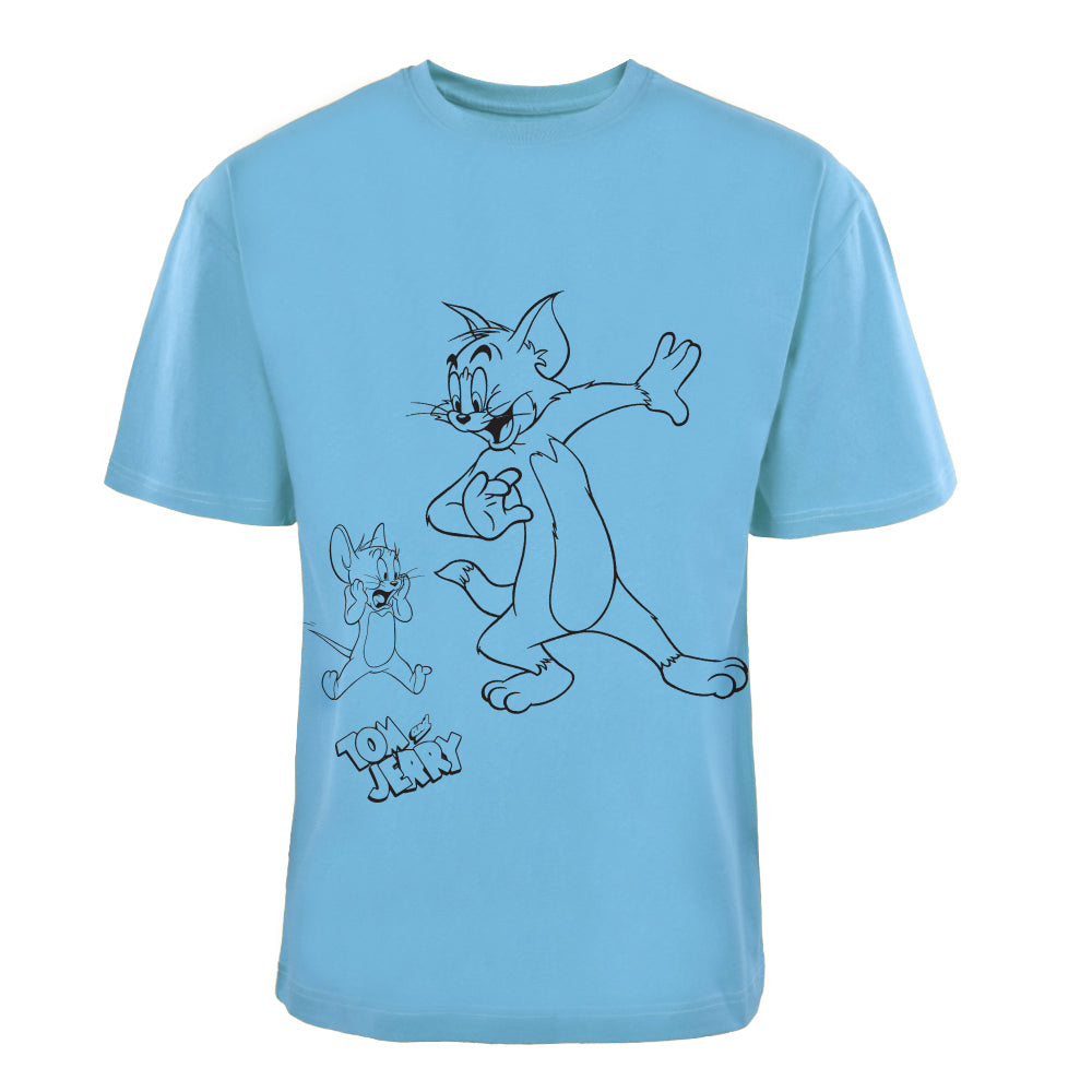 ACTIV GRAPHIC R.NECK -OVRSIZE T-SHIRT - BABYBLUE