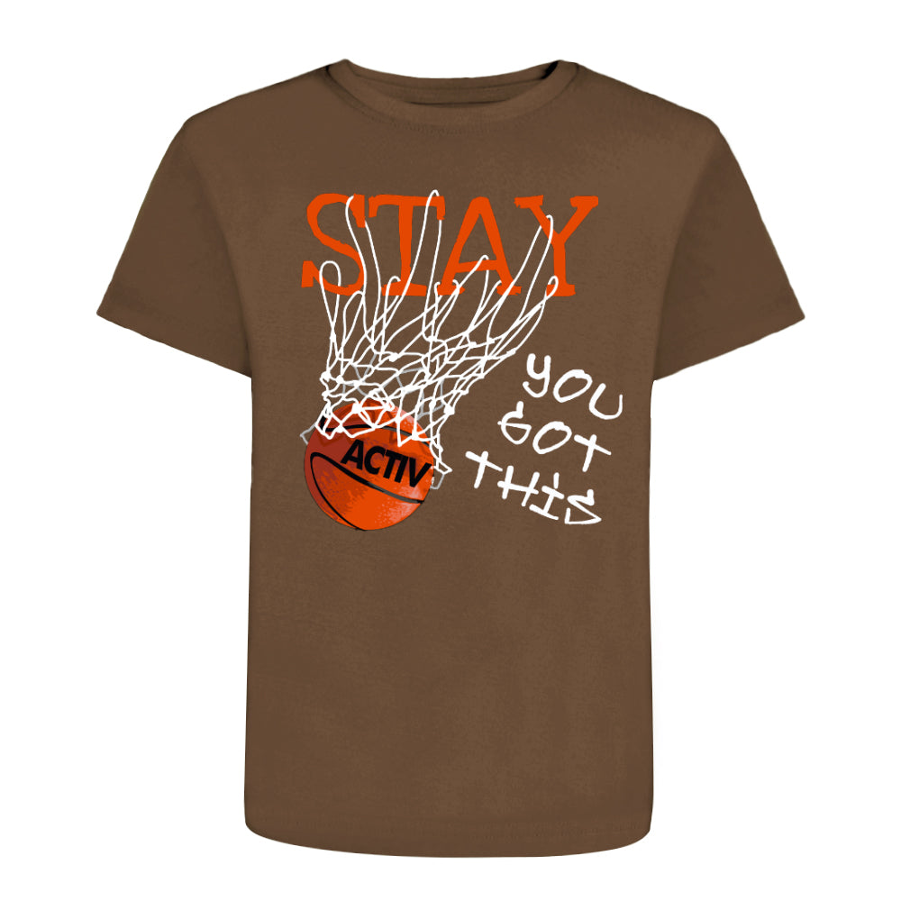 ACTIV GRAPHIC R.NECK T-SHIRT - BROWN