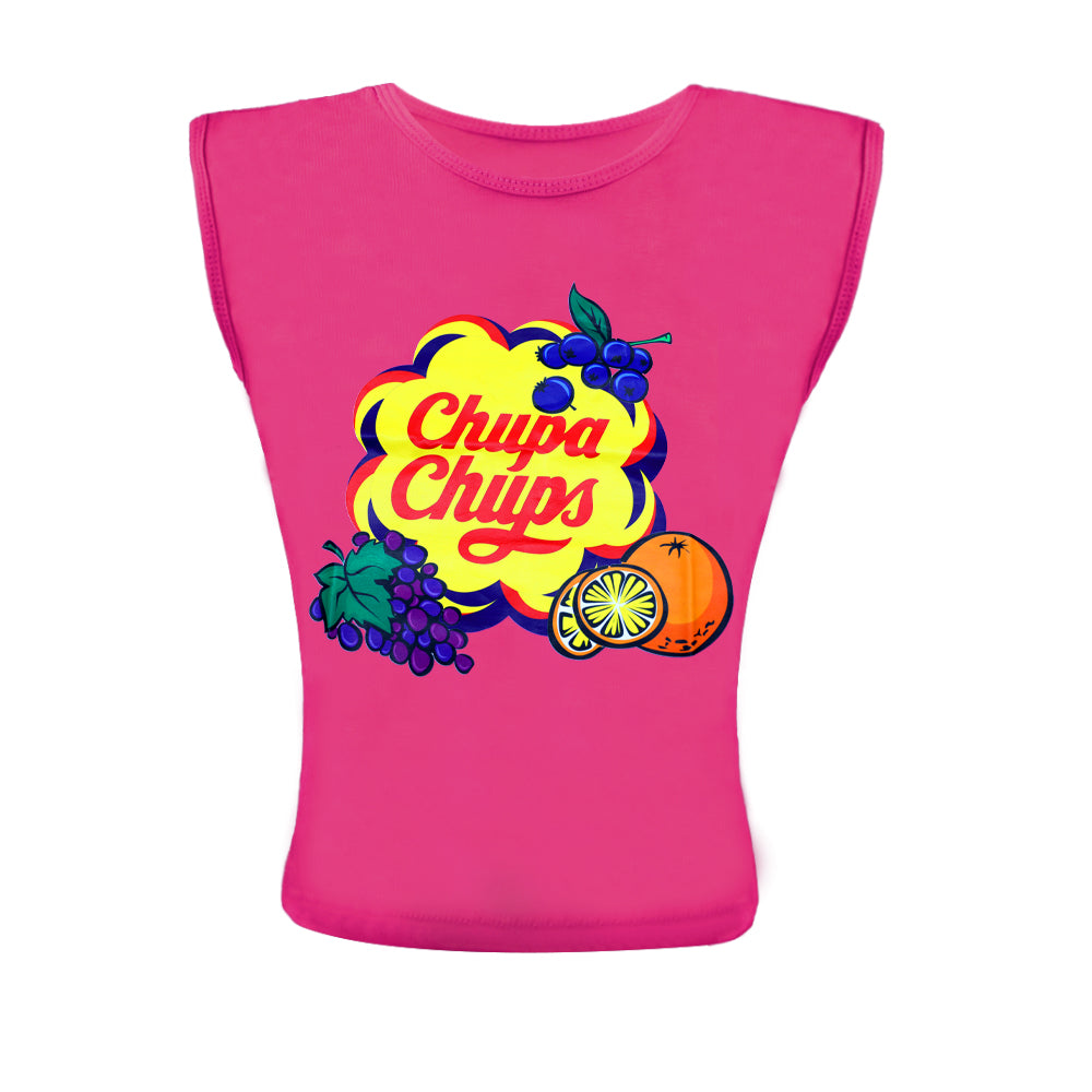ACTIV CROP-TOP R.NECK T-SHIRT - FUCHSIA