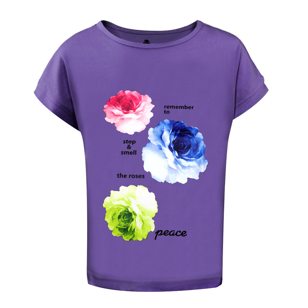 ACTIV CROP-TOP R.NECK T-SHIRT - PURPLE