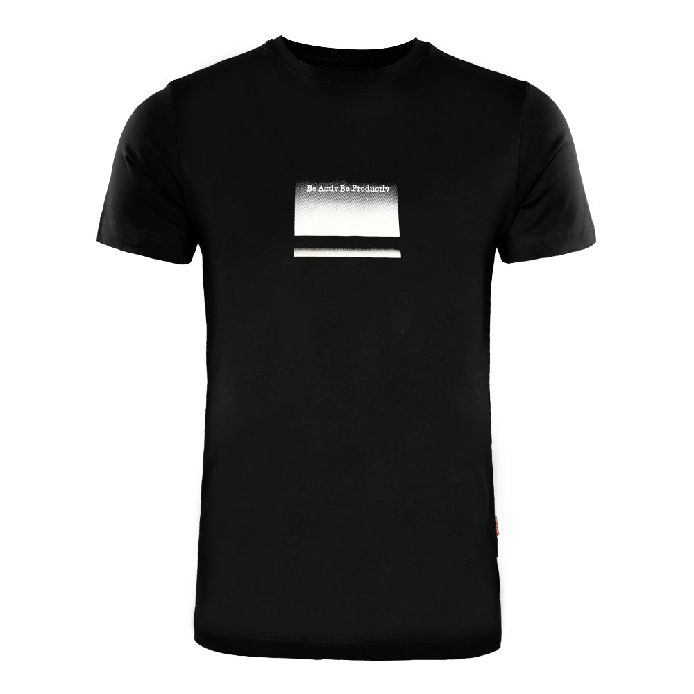 ACTIV EMB R.NECK T-SHIRT - BLACK