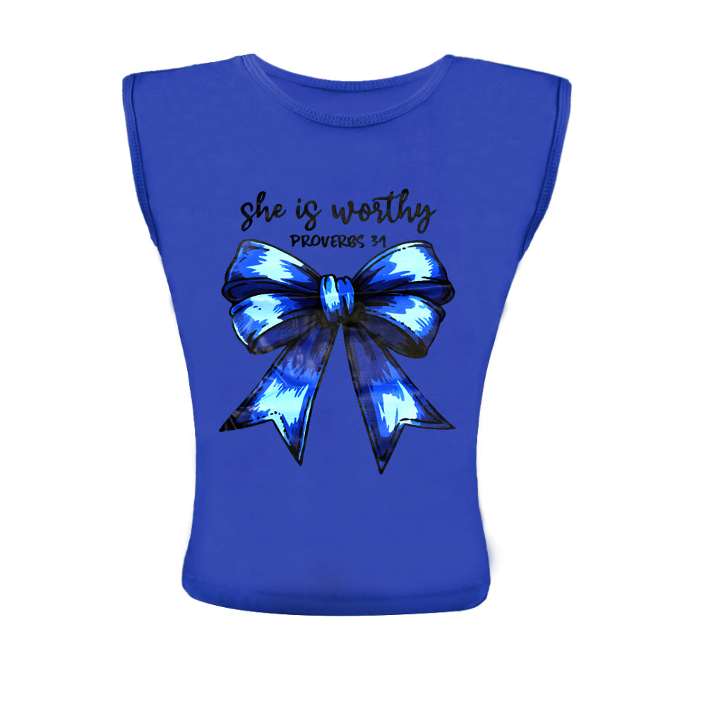 ACTIV CROP-TOP R.NECK T-SHIRT - BLUE