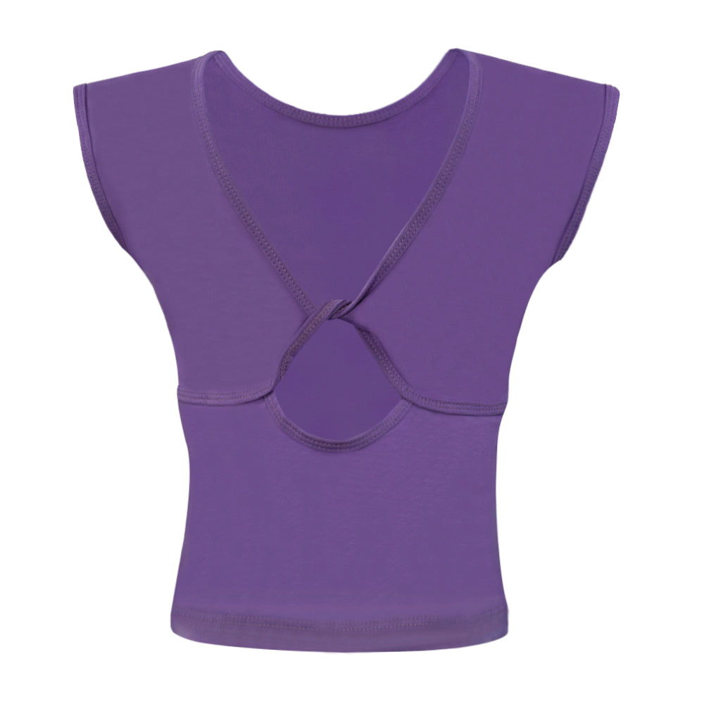 ACTIV CROP-TOP R.NECK T-SHIRT - PURPLE