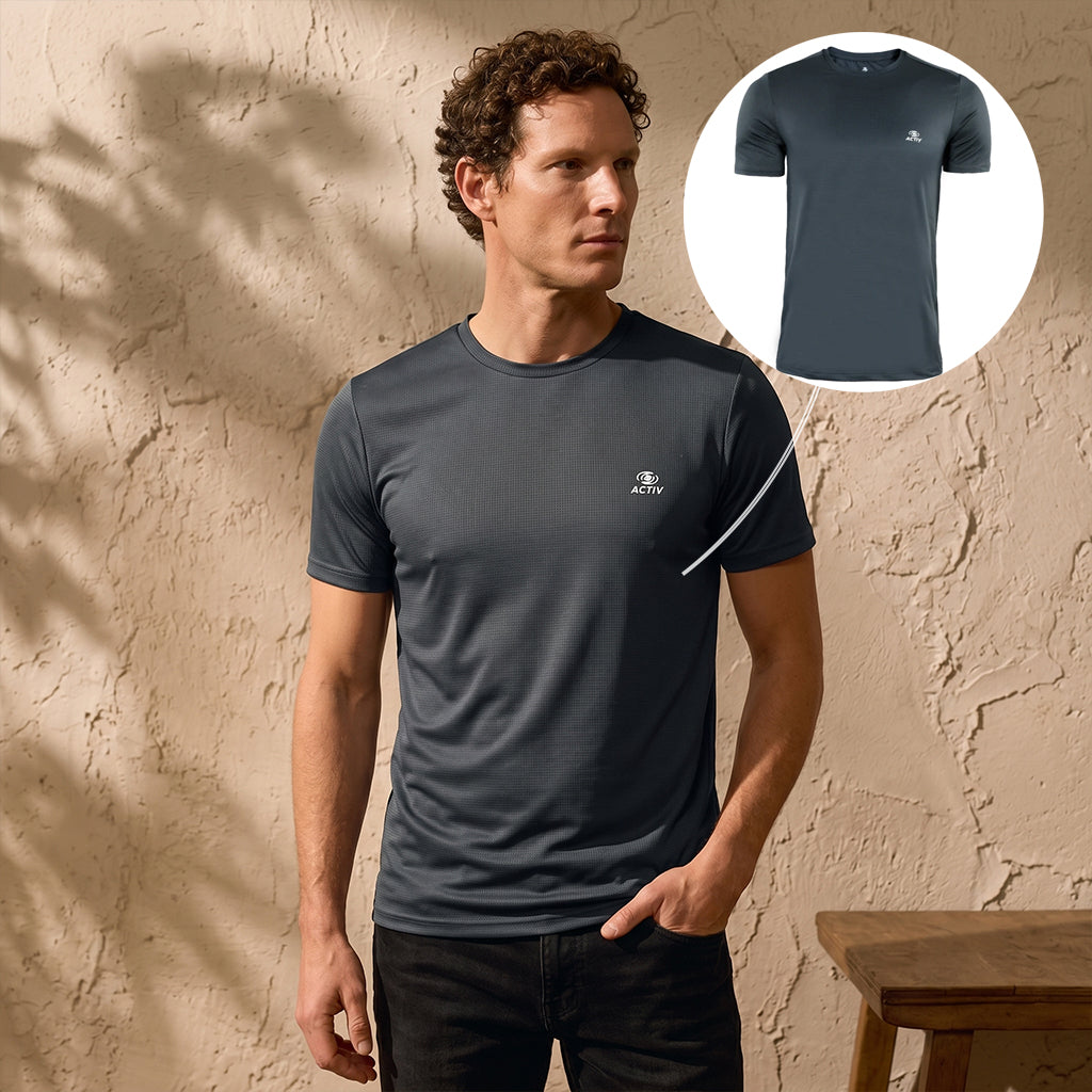 ACTIV BASIC R.NECK T-SHIRT - D.GREY