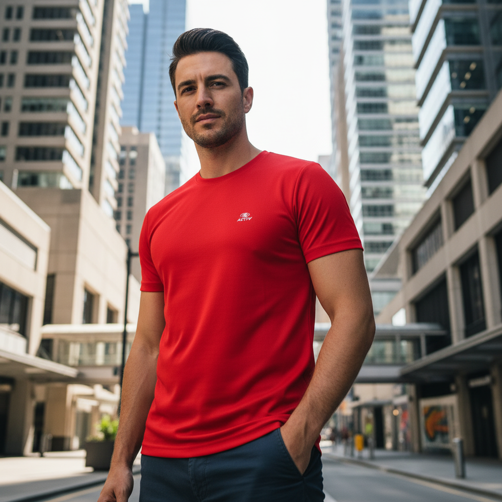 ACTIV BASIC H.S T-SHIRT - RED - Activ Abou Alaa