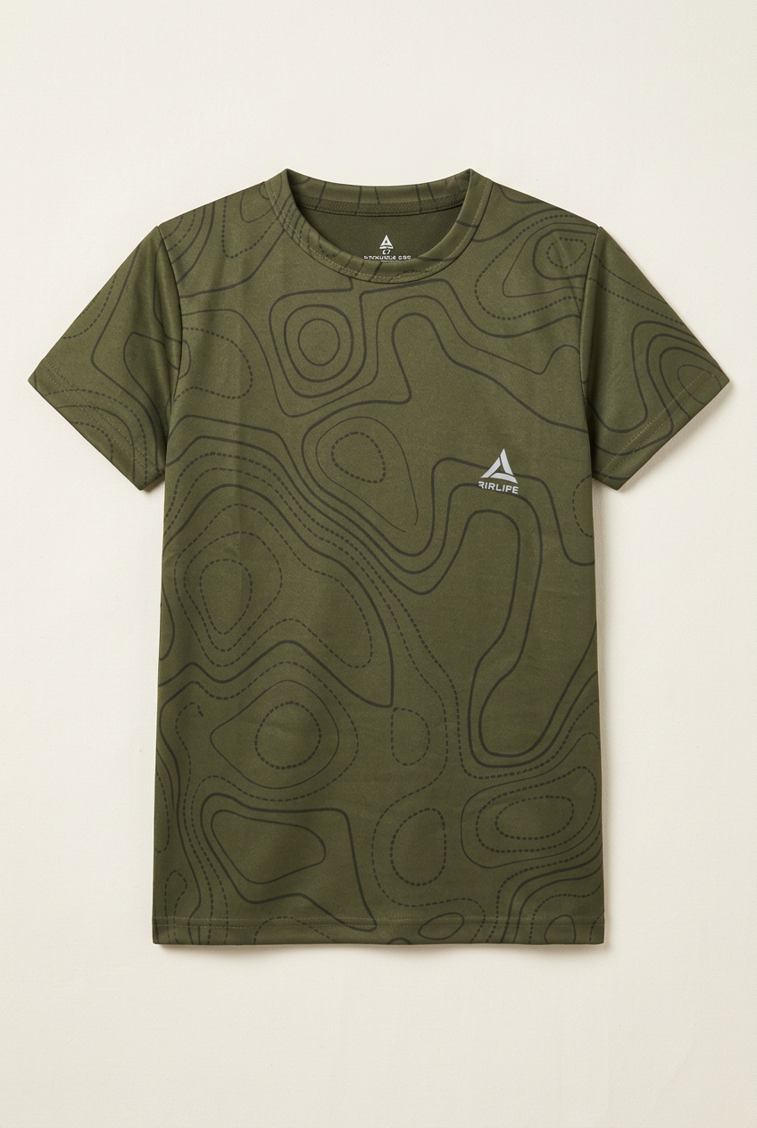 AIRLIFE F.COVER R.NECK T-SHIRT - OLIVE