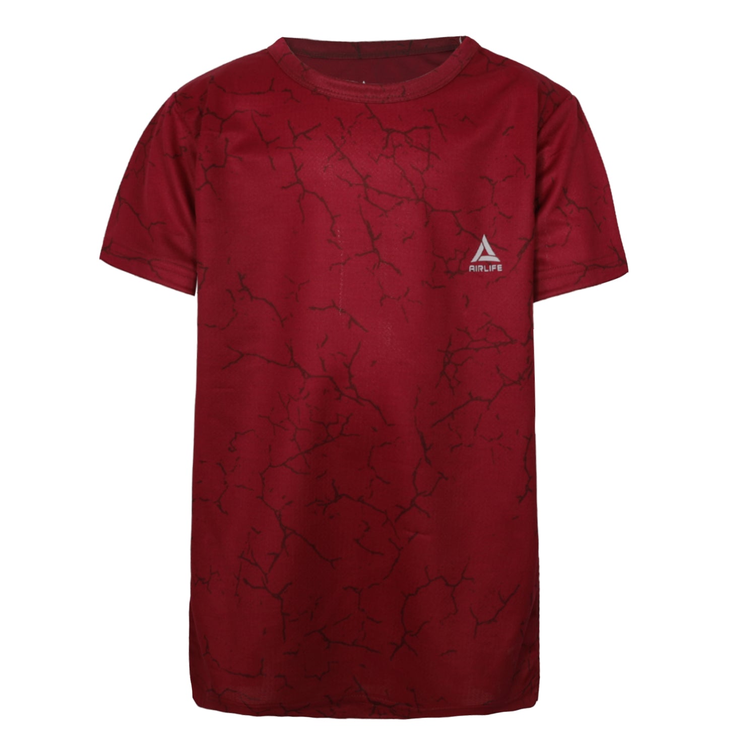 AIRLIFE F.COVER R.NECK T-SHIRT - BURGUNDY