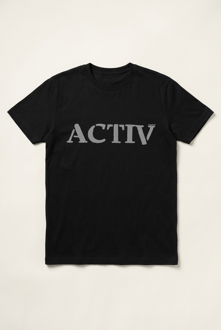 ACTIV PRINT R.NECK T-SHIRT - ORANGE
