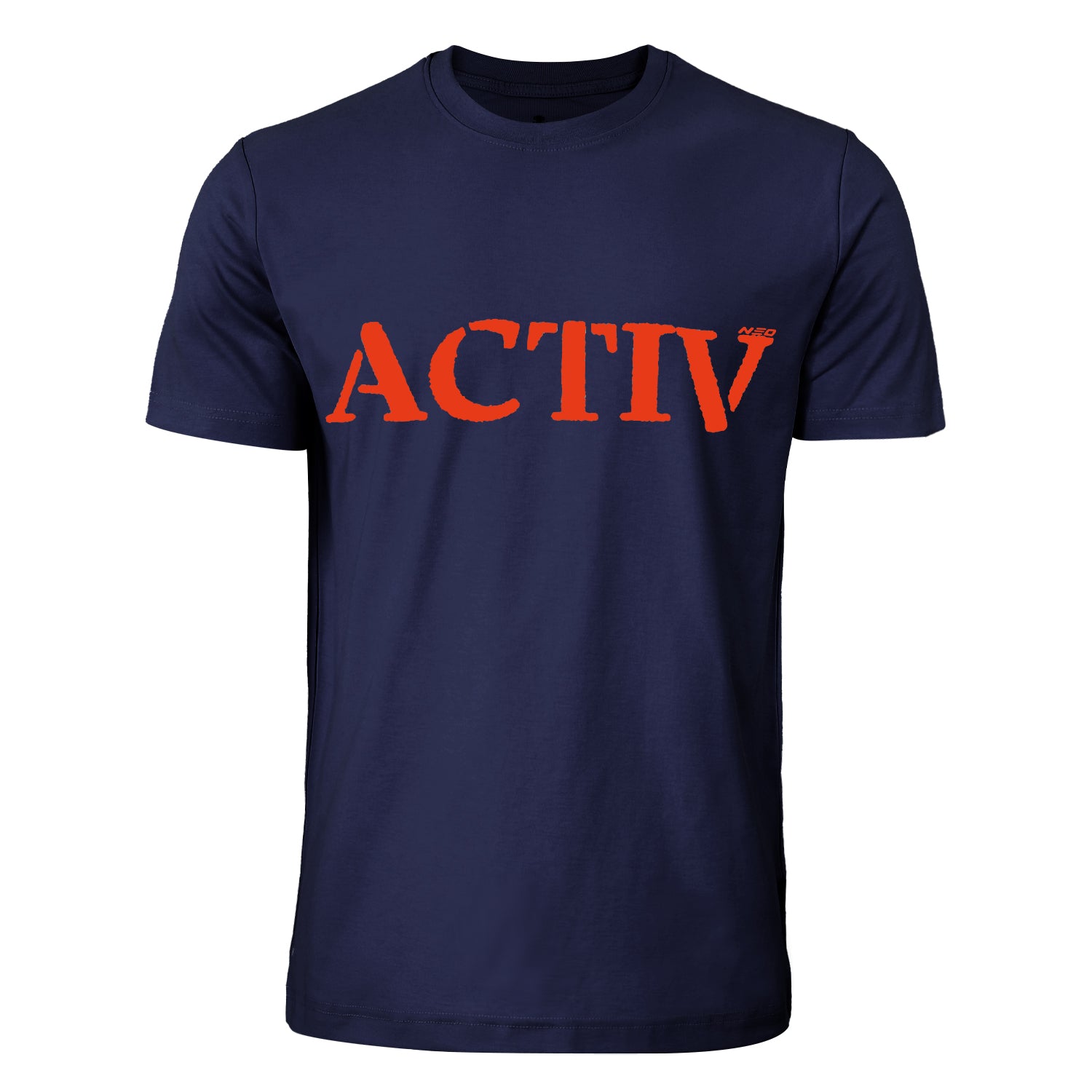 ACTIV PRINT R.NECK T-SHIRT - NAVY