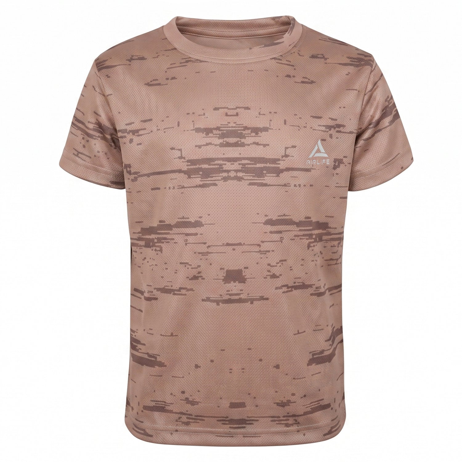 AIRLIFE F.COVER R.NECK T-SHIRT - CAFE