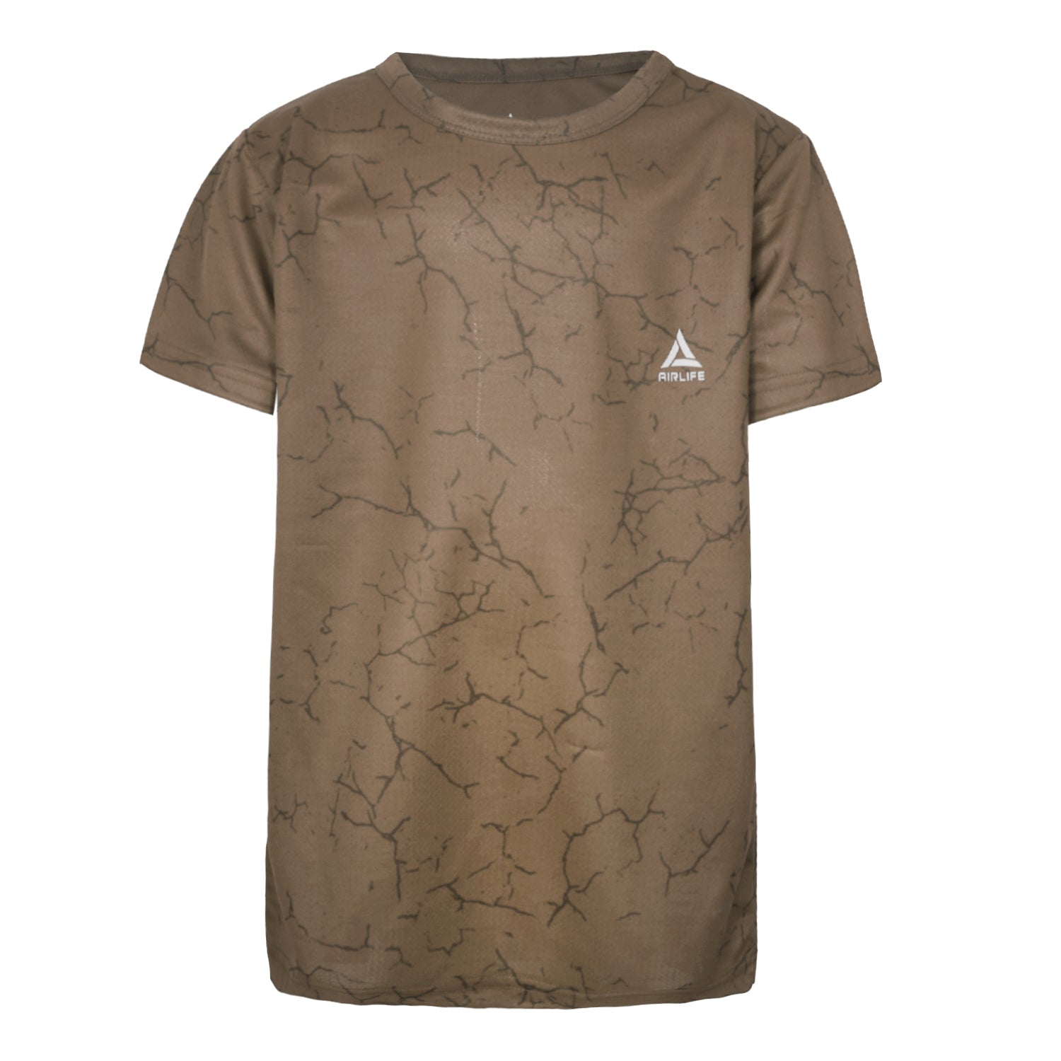 AIRLIFE F.COVER R.NECK T-SHIRT - CAFE