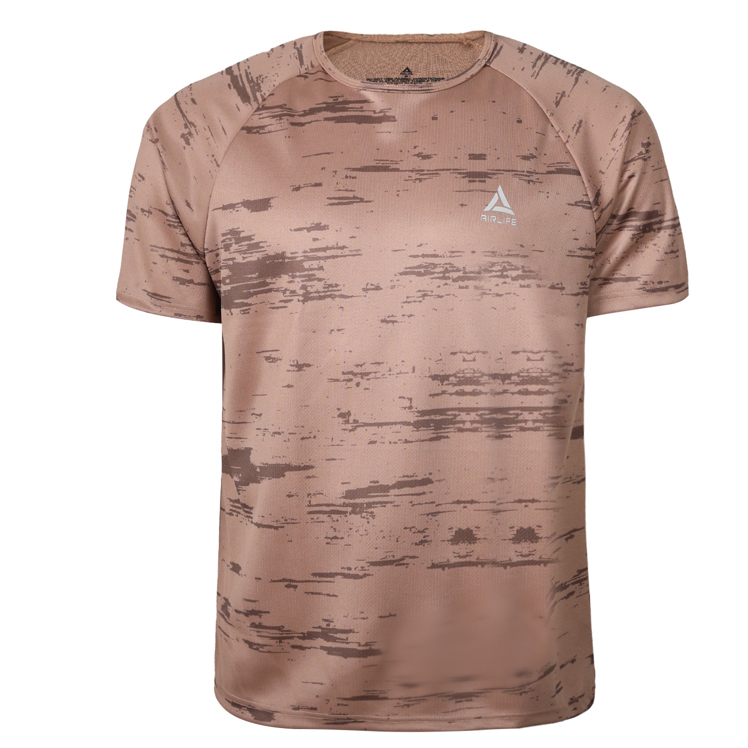 AIRLIFE F.COVER R.NECK T-SHIRT - CAFE