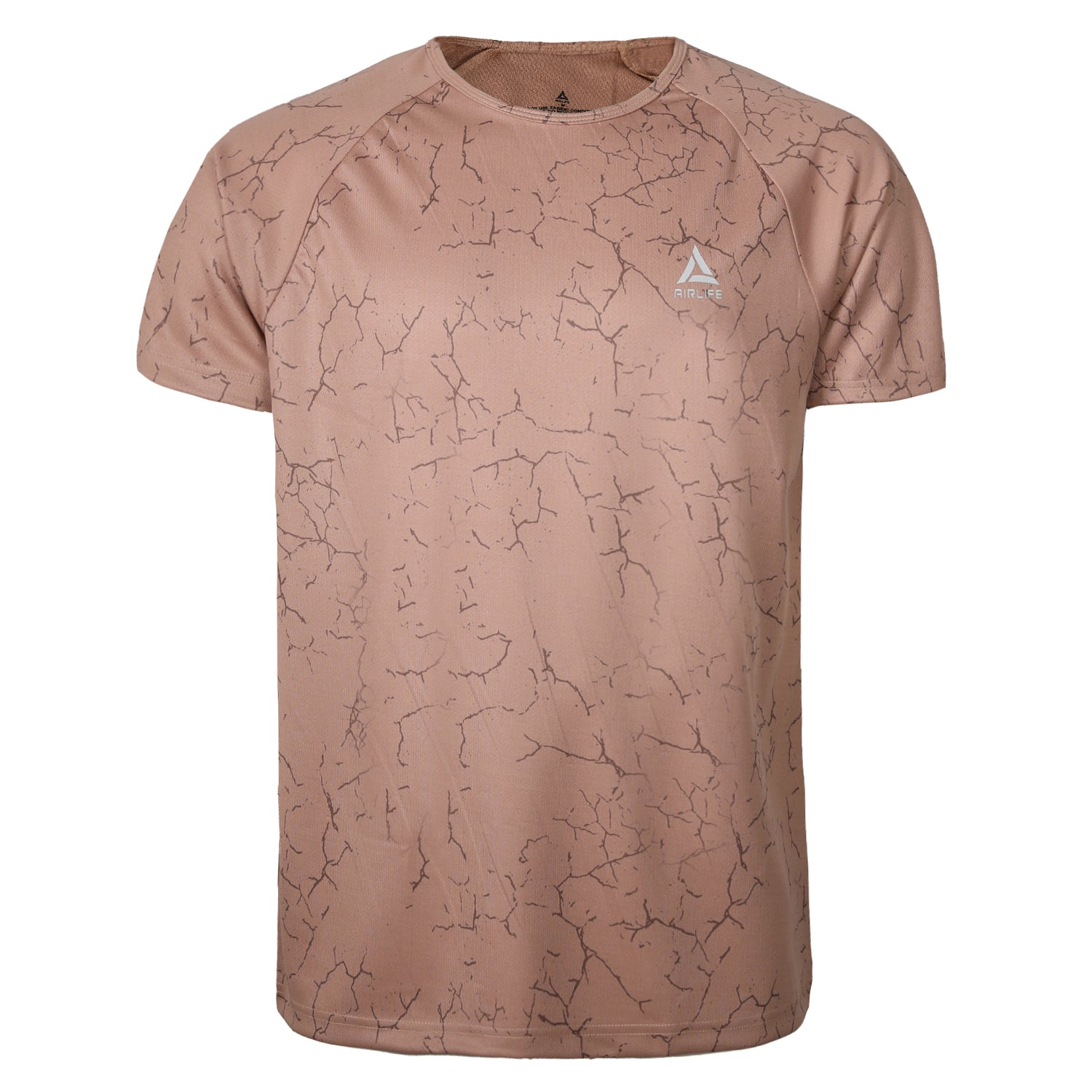 AIRLIFE F.COVER R.NECK T-SHIRT - CAFE