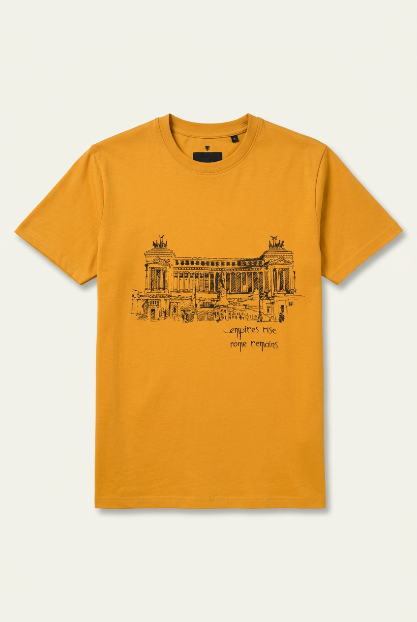 ACTIV GRAPHIC R.NECK T-SHIRT - CAMEL
