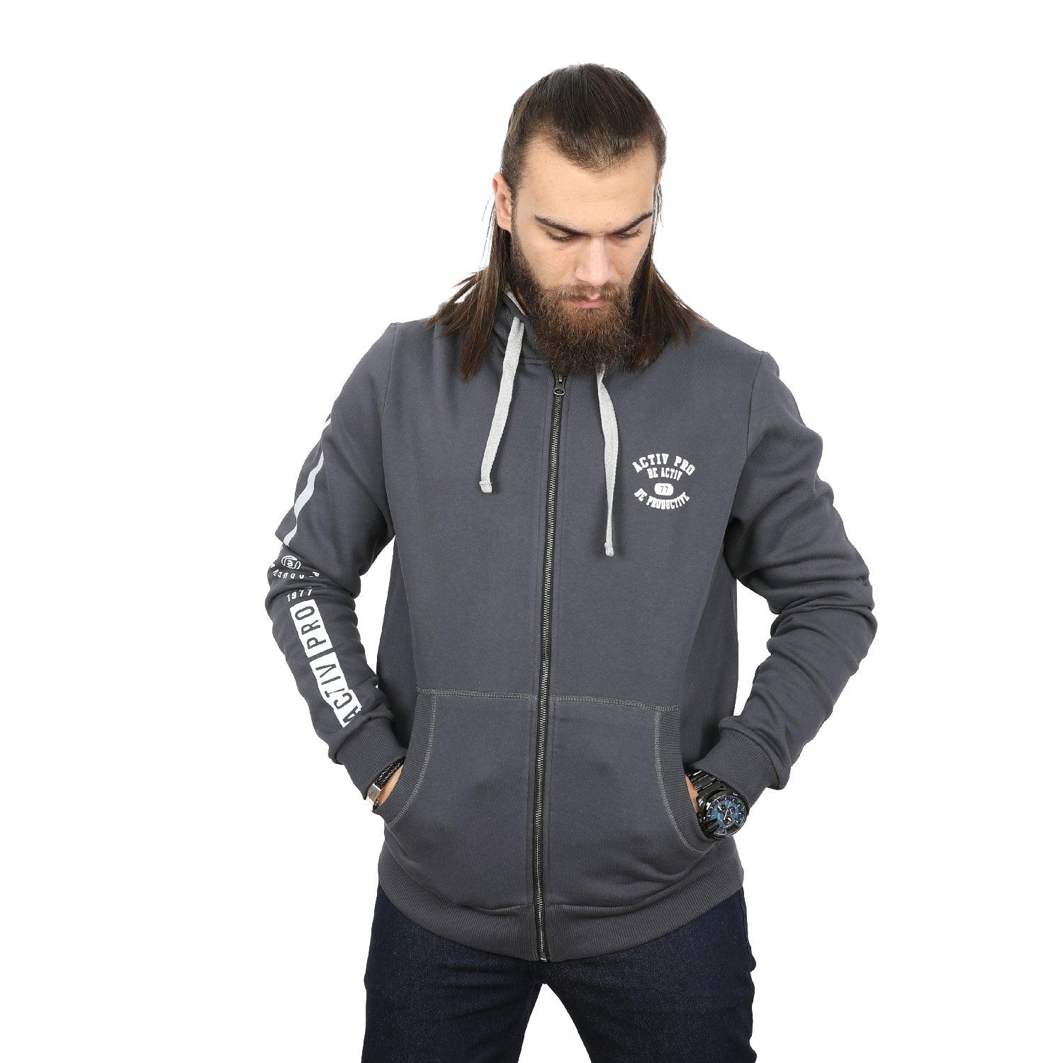 ACTIV MEN'S ZIPPER SWEATSHIRT - D.GREY - Activ Abou Alaa