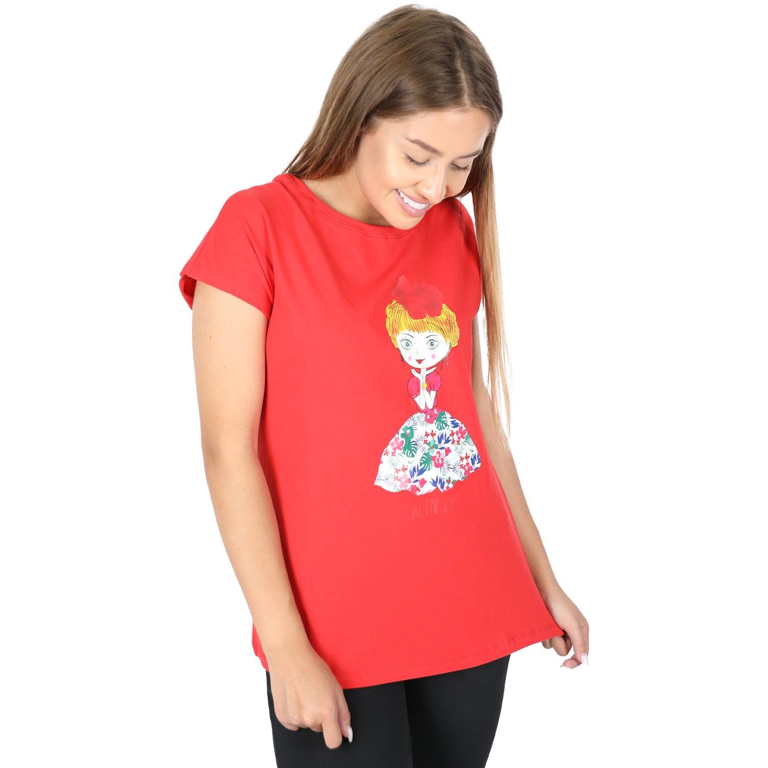 ACTIV Women T-Shirt - Red - Activ Abou Alaa