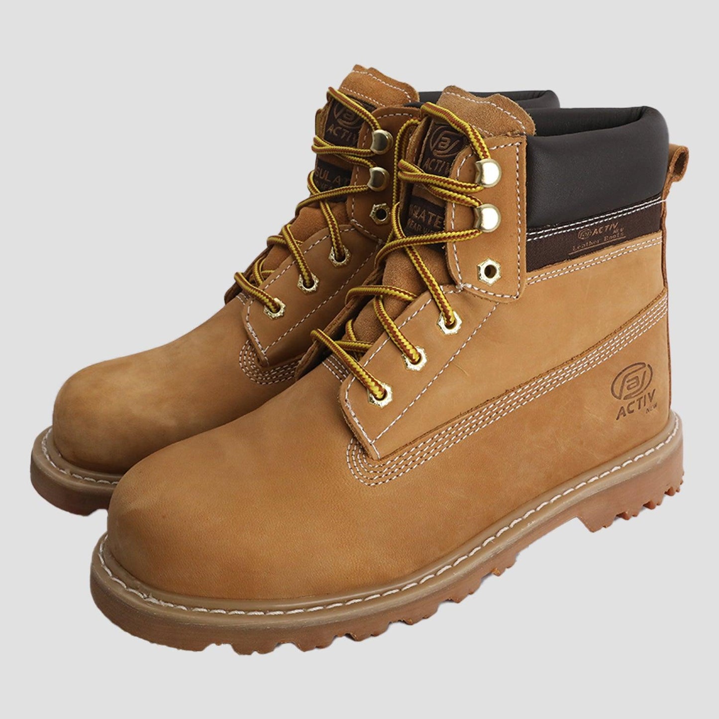 SAFETY BOOT SHOES - BROWN - Activ Abou Alaa