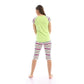 Colorful Stripes Comfy Summer Pajama Set - Green - Activ Abou Alaa